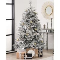 Artificial Christmas Tree Scandinavian Style Snowed PVC 180cm White Foraker - White