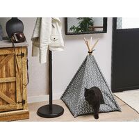 Fabric Pet Teepee Tent Cat Dog Bed with Pillow 60x60 cm Grey Arpacik - Grey