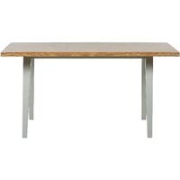 Modern Dining Table Oak Veneer Top 150x90 Grey Legs Minimalist Style Lenister - Light Wood