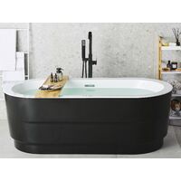 Freestanding Bathtub Sanitary Acrylic Oval Rounded Edges 170 x 80 cm Black Empresa - Black
