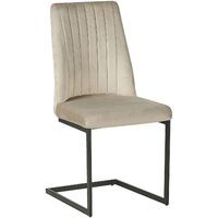 Set of 2 Dining Chairs Taupe Velvet High Back Living Room Dining Room Lavonia - Grey