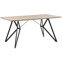 Industrial Modern Dining Table Light Wood Finish MDF Table Top 160 x 90 cm Buscot