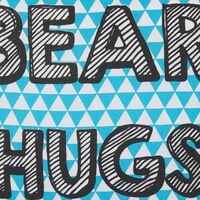 Kids Cushion Bear Hugs Print Blue Cotton No Zip 40 x 40 cm Radzkot
