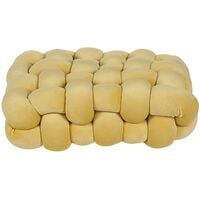Knot Cushion Modern Yellow Velvet Tied-Up Plush Square 30 x 30 cm Sirali