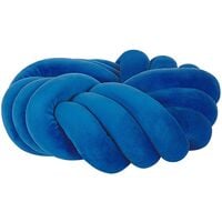 Knot Cushion Modern Blue Velvet Tied-Up Plush 30 x 30 cm Akola