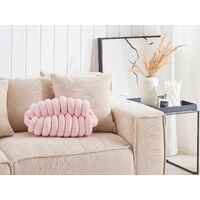 Knot Cushion Modern Velvet Tied-Up Plush 45 x 25 cm Pink Panara