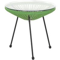 Mid Century Modern Garden Bistro Set Table and Chairs 3 Piece Green Acapulco II - Green