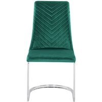 Set of 2 Velvet Dining Chairs Armless High Back Cantilever Chairs Green Altoona