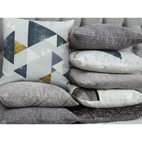 Modern Cotton Scatter Cushions Grey White Geometric Pattern Square 45 x 45 cm