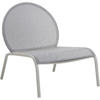 Garden Outdoor Bistro Set Aluminium Table 2 Chairs Grey Poetto