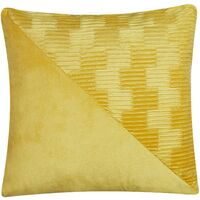 Set of 2 Retro Decorative Throw Cushion Velvet Square 45x45 cm Yellow Origanum