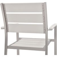 Modern Outdoor Dining Chair White Plastic Wood Aluminium Frame Vernio