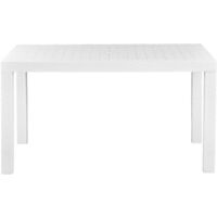 Outdoor Garden Dining Table for 6 Rectangular 140 x 80 cm White Fossano