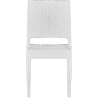 Garden Dining Set Table 6 Stackable Chairs Outdoor Terrace White Fossano - White