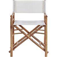 Bamboo Bistro Set 2 Folding Directors Chairs and Side Table Molise/Spello - Light Wood