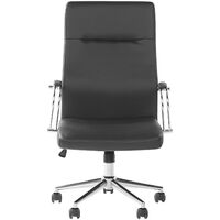 Home Office Chair Swivel Black Faux Leather Adjustable Seat Tilting Black Oscar - Black