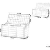 Garden Outdoor Storage Box 112x50 cm Plastic Castors Beige with Black Locarno - Beige
