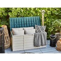 Garden Outdoor Storage Box 112 x 50 cm Plastic Castors Beige with Green Locarno - Beige