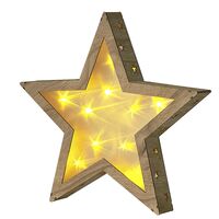 Scandinavian Wooden Christmas Decoration Star with LED Lights Light Wood Nastola - Light Wood