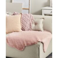 Modern Area Rug Pink Decor Faux Fur Rabbit Living Room Bedroom Undara - Pink