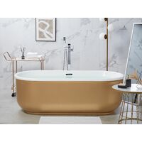 Modern Freestanding Bathtub Oval Sanitary Acrylic Gold Pinel - Gold