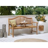 Traditional Garden Bench Acacia Wood Tray Table 3 Seater Hilo II