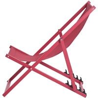 Modern Outdoor Garden Lounger Folding Chair Red Sling Seat Metal Frame Locri