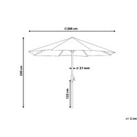 Modern Outdoor Garden Market Parasol Polyester Canopy LED Lights Taupe Rapallo - Beige