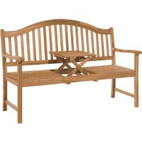 Country Garden Bench Acacia Wood Tray Table 3 Seater Hilo - Light Wood