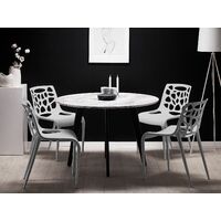 Modern Outdoor Garden Dining Chair Light Grey Stackable Plastic Morgan - Grey