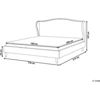 Upholstered Fabric Bed Frame Linen Headboard EU King Size 5ft3 Grey Colmar