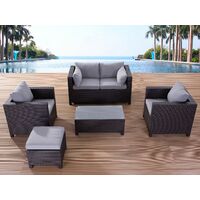 Outdoor Cushion Cover Set Grey Polyester Fabric with Zipper Milano