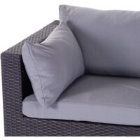 Outdoor Cushion Cover Set Grey Polyester Fabric with Zipper Milano