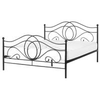 Modern Contemporary Metal EU Double Bed Frame 4ft6 Black Bedroom Lyra