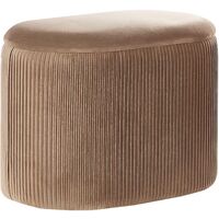 Pouffe Glamour Beige Velvet Upholstery Storage Lid Richland - Beige