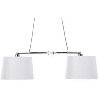 Modern Ceiling Lamp 2 Lights Polyester Shade Metal Base White Fucino