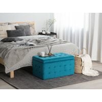 Modern Tufted Ottoman Bedroom Bench Storage Chest Sea Blue Velvet Michigan