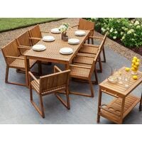 Modern Rustic Outdoor Garden Acacia Wood Dining Chair Sassari - Light Wood