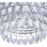 Glam Chic Pendant Light Crystals Lampshade Silver Chrome Sauer