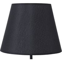 Modern Scandinavian Table Lamp Wooden Open Base Natural Black Shade Samo - Black