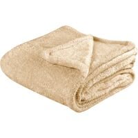 Decorative Soft Fur Teddy Bear Blanket Throw 125 x 150 cm Sand