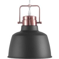 Ceiling Pendant Lamp Light Vintage Industrial Metal Black Copper Narmada - Black