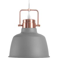 Ceiling Pendant Lamp Light Vintage Industrial Metal Grey Copper Narmada - Grey