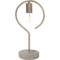 Industrial Vintage Concrete Table Lamp Accent Cement Base Metal Arm Brass Jucar