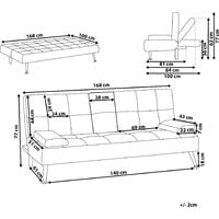 Modern Fabric Sofa Bed Click-clack Convertible Drop-down Table Blue Roxen