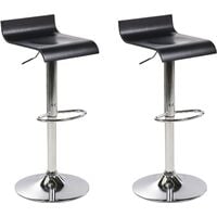 Modern Swivel Bar Stool Silver Base Footrest Adjustable Black Seat Valencia - Black