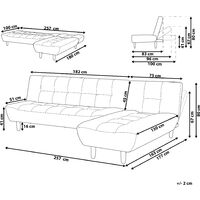 Left Hand Modular Corner Sofa Bed 3 Seater Chaise Longue Reclining Grey Alsten