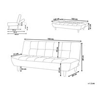 Modern Sofa Bed 3 Seater Reclining Backrest Red Fabric Living Room Alsten