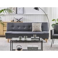 Modern Sofa Bed 3 Seater Reclining Backrest Grey Fabric Living Room Alsten
