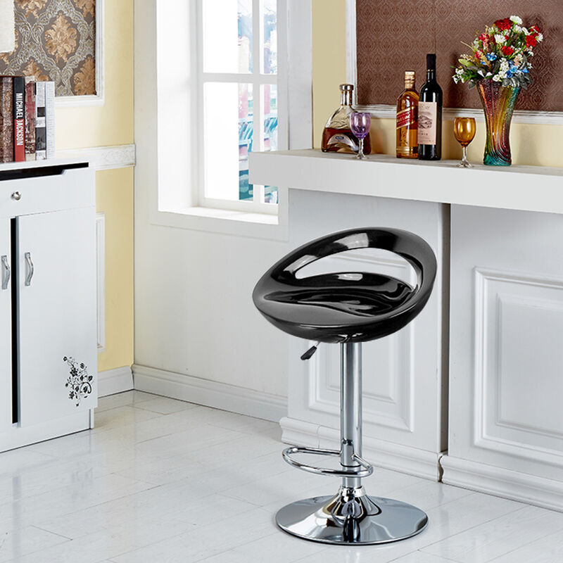Lot De 4 Tabourets De Bar Avec Dossier Et Repose-Pieds - Réglables En Hauteur, Pivotants 360°, Blanc - Idéal Cuisine Et Bar